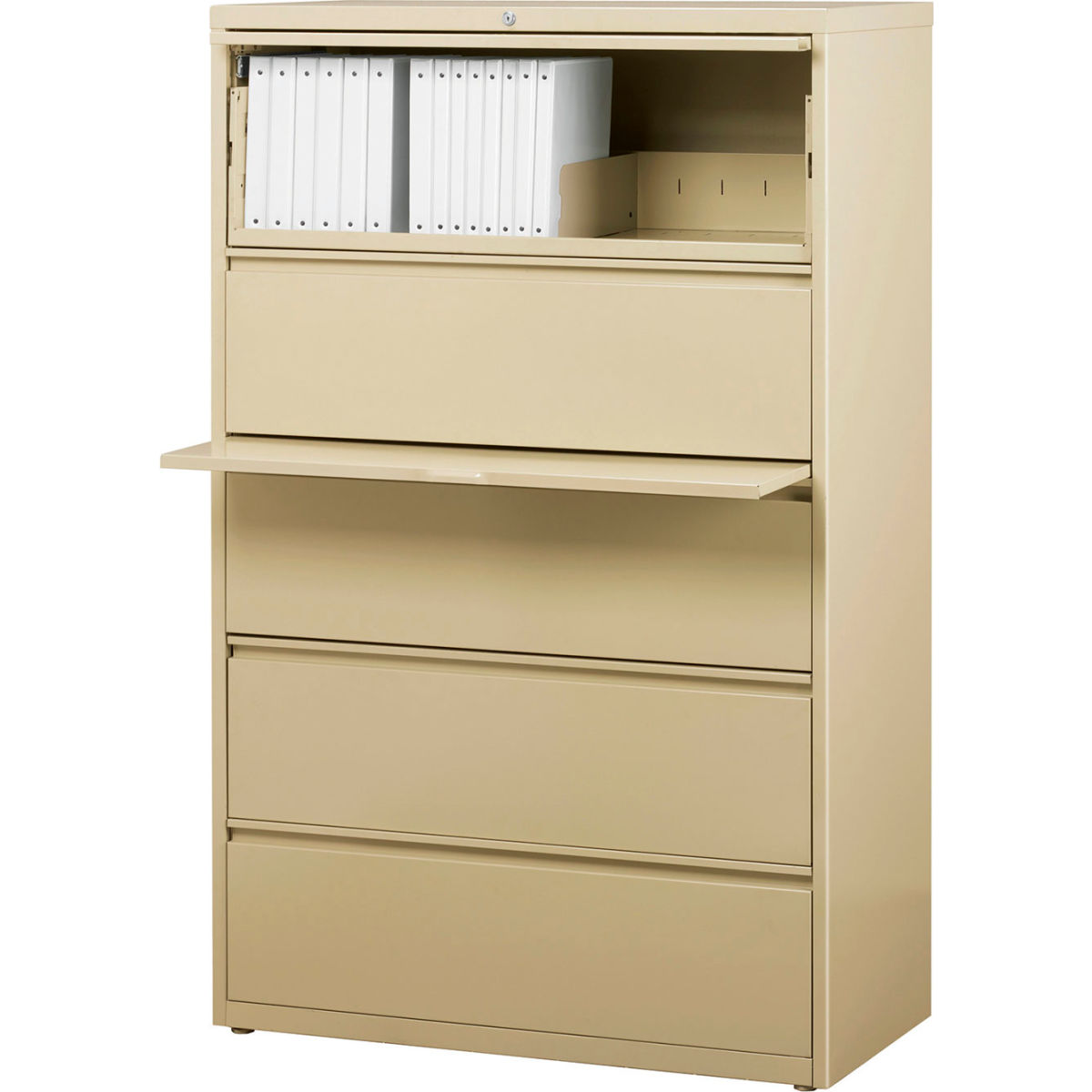 Hirsh Industries B691061 36 in. HL10000 Series Lateral File with 5-Drawer - Putty