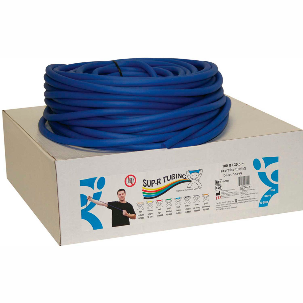 FABRICATION ENTERPRISES B2188323 Sup-R Tubing Latex Free Exercise Tubing&#44; 100 ft. Roll & Box - Blue