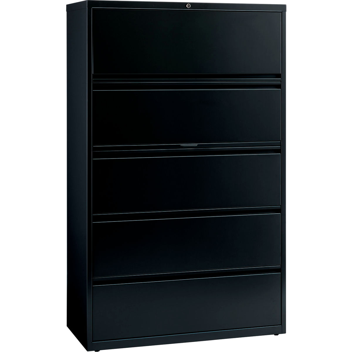 Hirsh Industries B691068 42 in. HL10000 Series Lateral File with 5-Drawer - Black