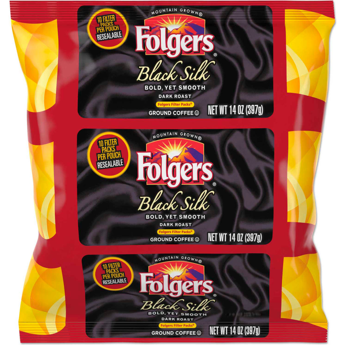 Folgers B2349051 1.4 oz Coffee Filter Packs&#44; Black Silk - 40 Packs per Case