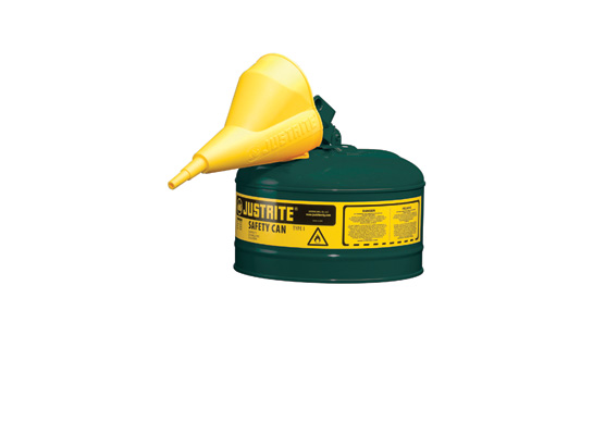 Justrite Mfg Justrite 7125410 2.5G-9.5L Safe Can Green With Funnel