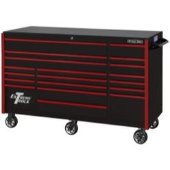 Extreme Tools EXTRX723019RCBKRD-250 TPL Bank Roller Cabinet - Black&#44; Red Drawer