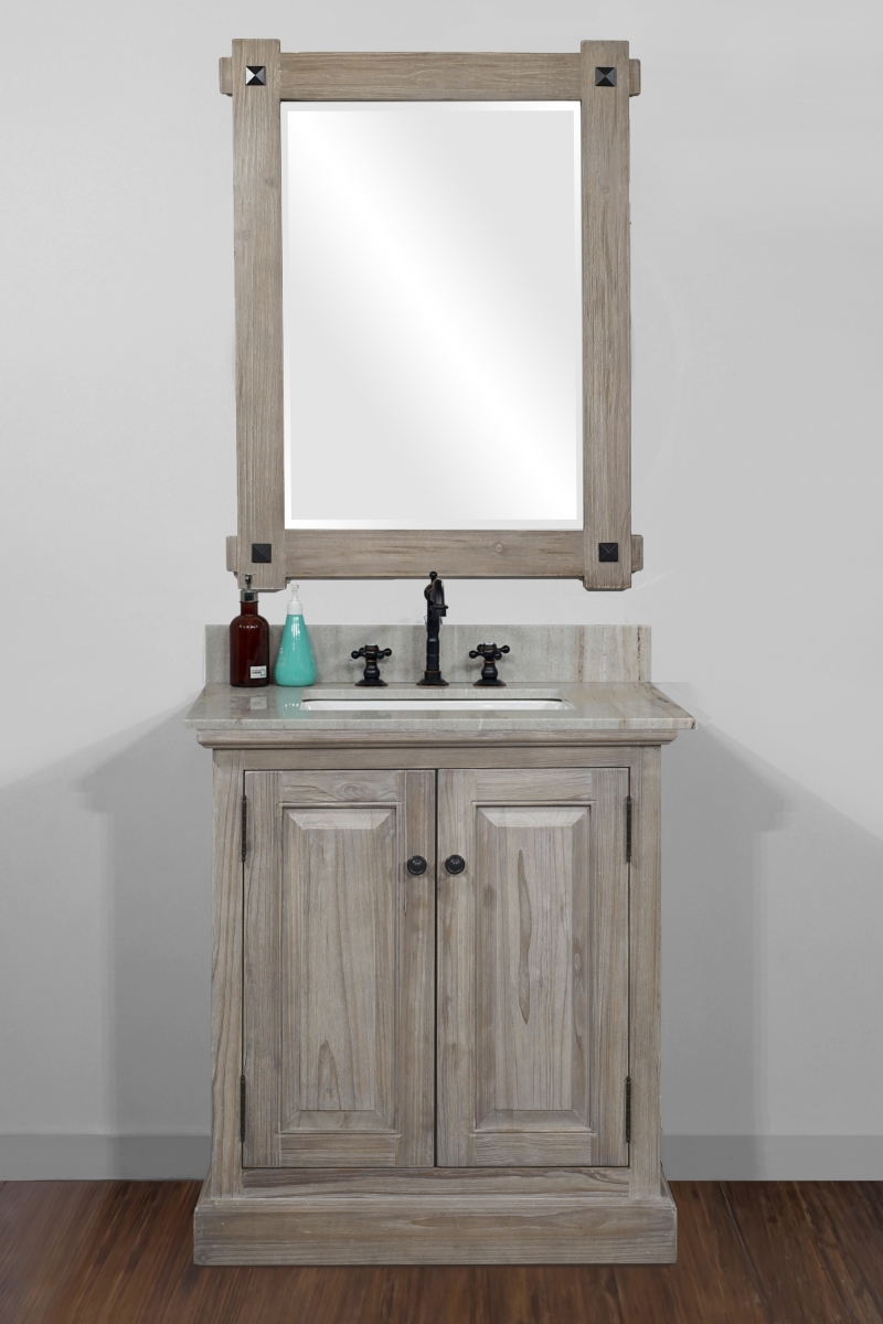InFurniture WK1831-CS SQ TOP 30 in. Solid Recycled Fir Single Sink ...
