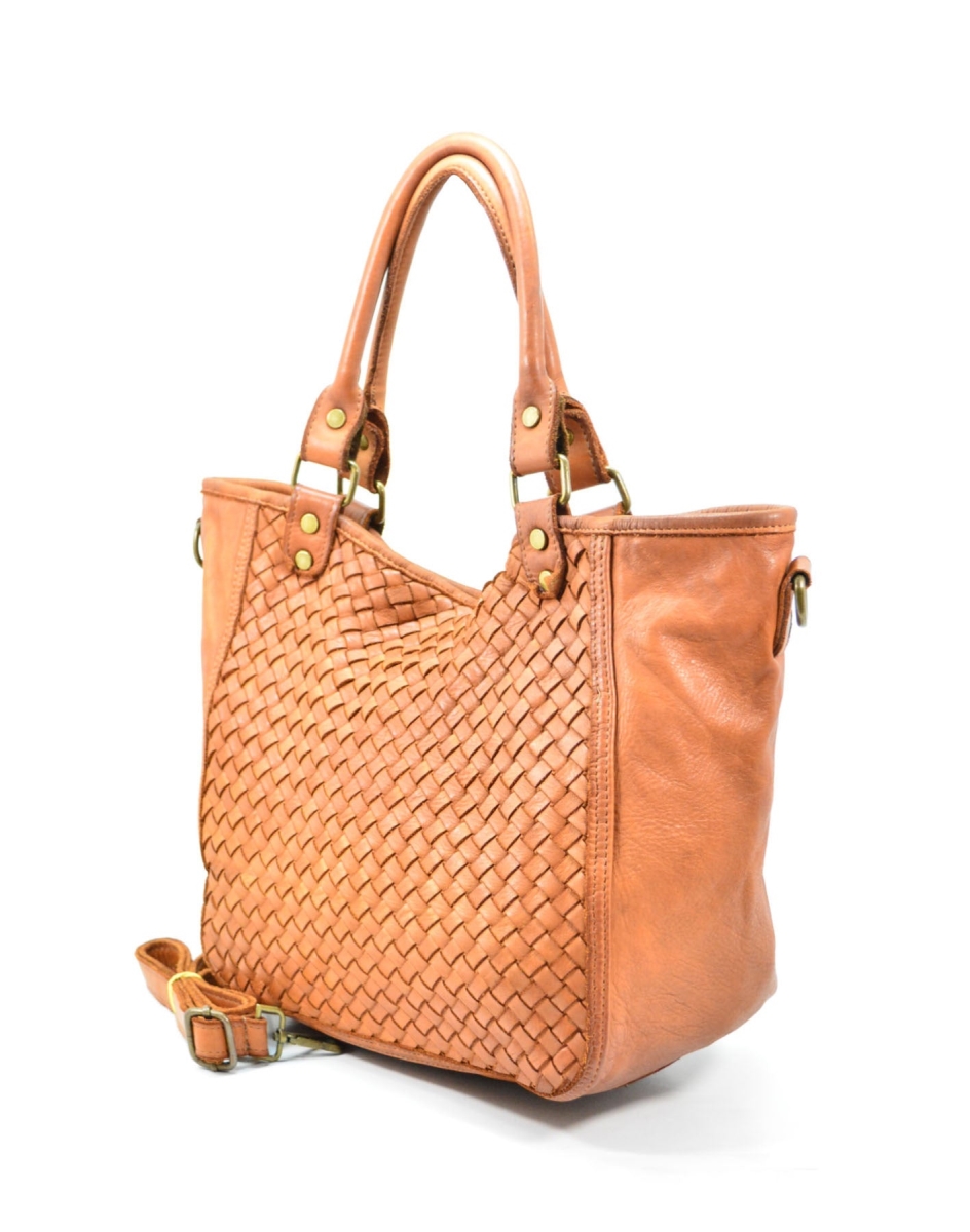 SHOPPING TOTE BAG 38 IN WHITE CALFSKIN