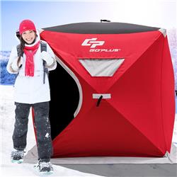 Total Tactic OP3428 2-Person Portable Pop-Up Ice Shelter Fishing Tent with Bag, Red