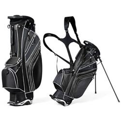 Total Tactic SP36394BK Golf Stand Cart Bag with 6-Way Divider Carry Pockets&#44; Black