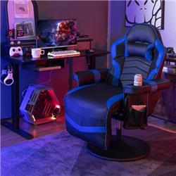 Total Tactic CB10538BL Massage Video Gaming Recliner Chair with Adjustable Height&#44; Blue