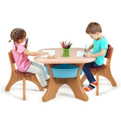 Total Tactic HW56085CF Children Kids Activity Table & Chair Set Play Furniture with Storage&#44; Coffee