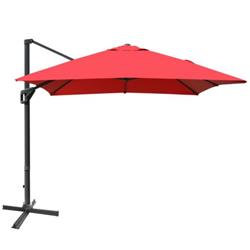 Total Tactic NP10192WN 10 x 13 ft. Rectangular Cantilever Umbrella with 360 deg Rotation Function, Red