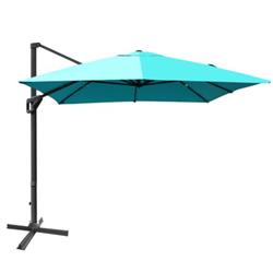 Total Tactic NP10192TU 10 x 13 ft. Rectangular Cantilever Umbrella with 360 deg Rotation Function, Turquoise