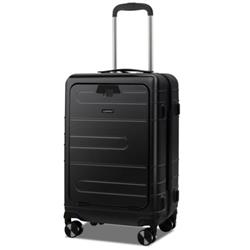 Total Tactic BL10004DK 20 in. Carry-on Luggage PC Hardside Suitcase TSA Lock with Front Pocket & USB Port&#44; Black