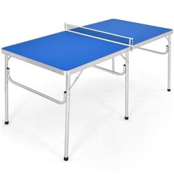 Total Tactic SP37197BL 60 in. Portable Tennis Ping Pong Folding Table with Accessories, Blue
