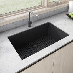 STEGMEIER CORPORATION Ruvati RVG2030BK 30 x 18 inch Granite Composite Midnight Black Kitchen Sink