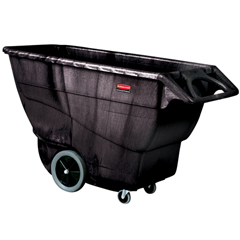 Rubbermaid Commercial Products RCP 9T16 BLA 1 Cube Yard Structural Foam Tilt Truck - Black