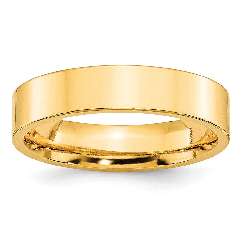 Bagatela 10k Yellow Gold 5mm Standard Flat Comfort Fit Band Ring&#44; Size 10