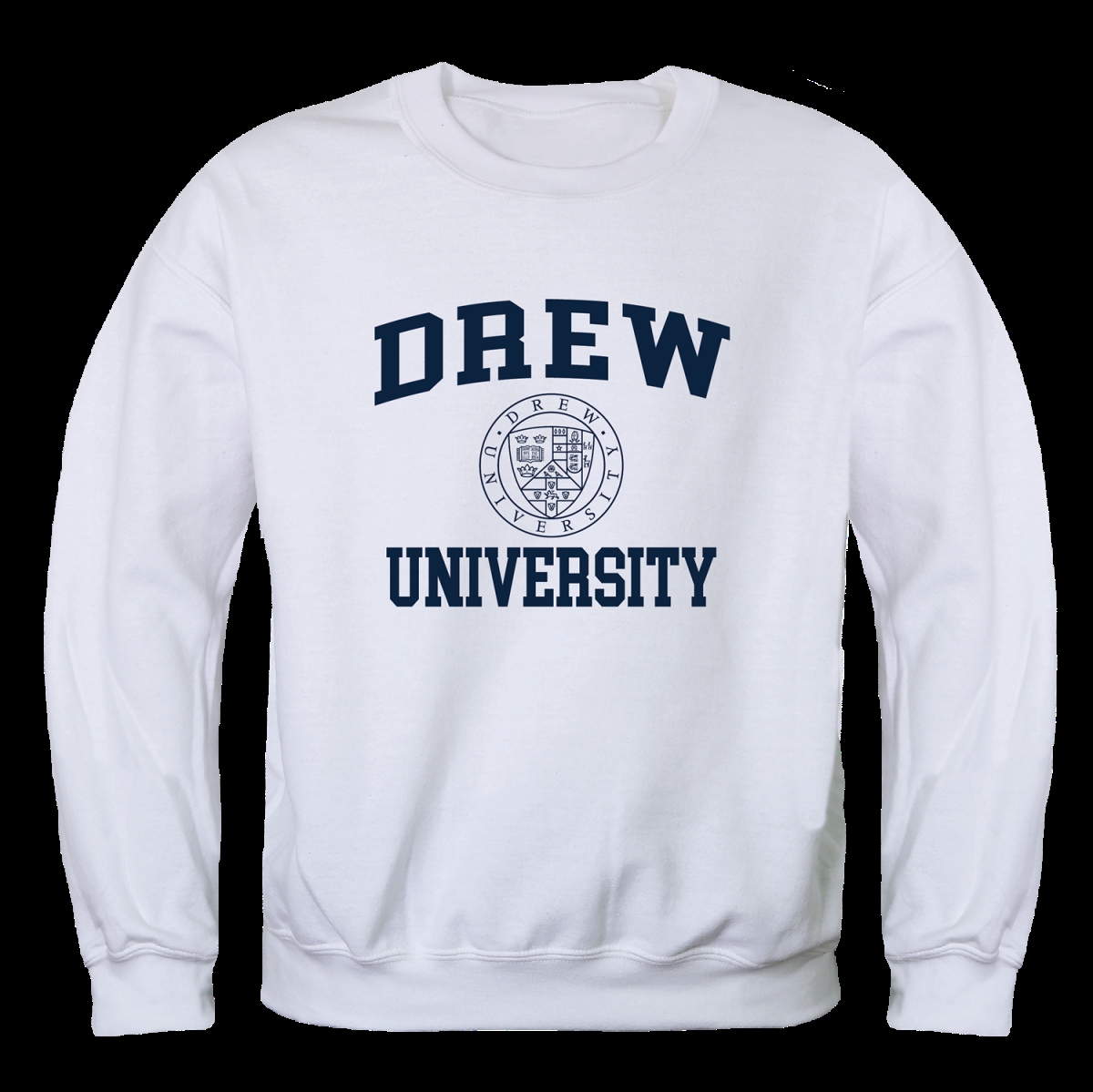 FinalFan Drew University Rangers Seal Crewneck Sweatshirt White