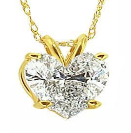 Glitter 1 CT Heart Diamond Solitaire Pendant Necklace