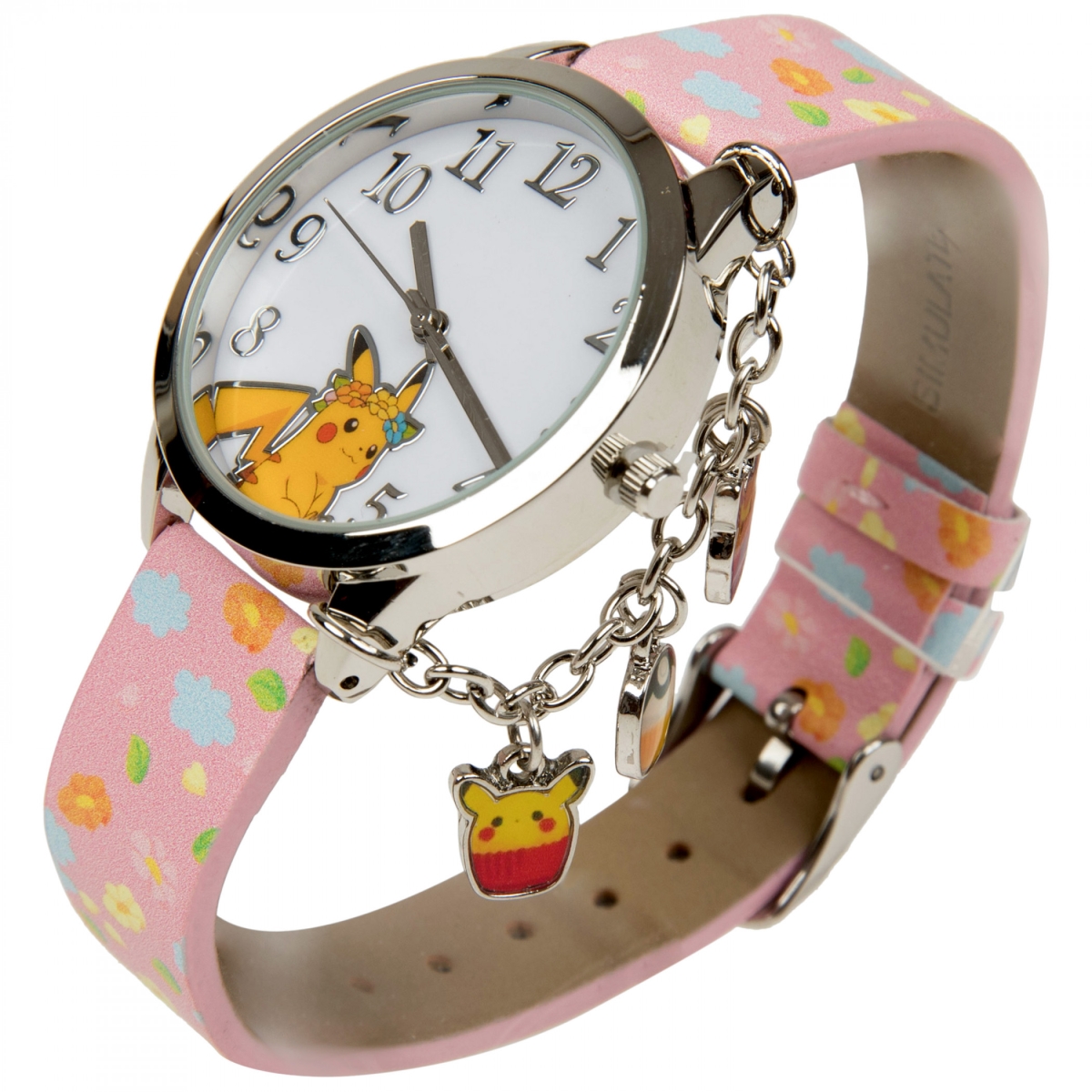 JUGUETE Nintendo Pikachu Watch with Charms & Silicone Band