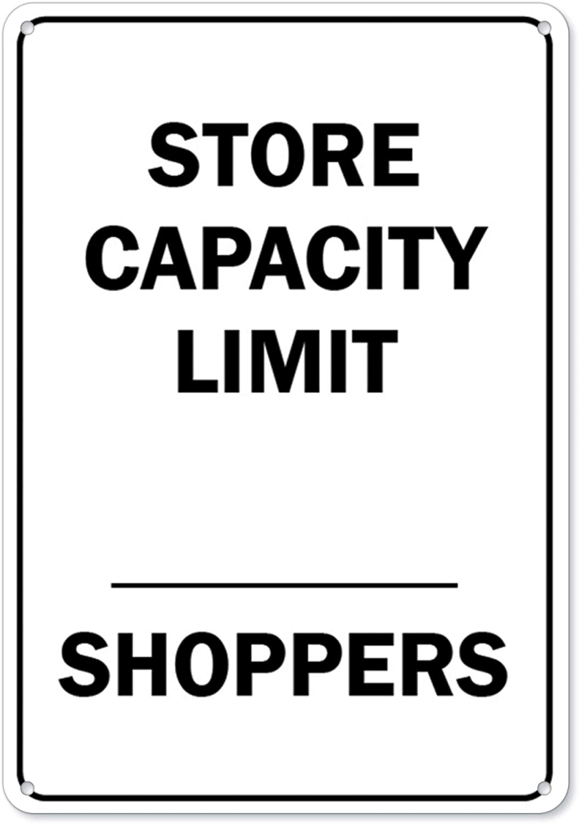 Amistad 10 x 14 in. Covid-19 Notice Sign - Store Capacity Limit Shoppers