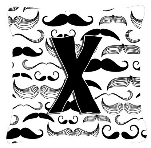JensenDistributionServices Letter X Moustache Initial Canvas Fabric Decorative Pillow