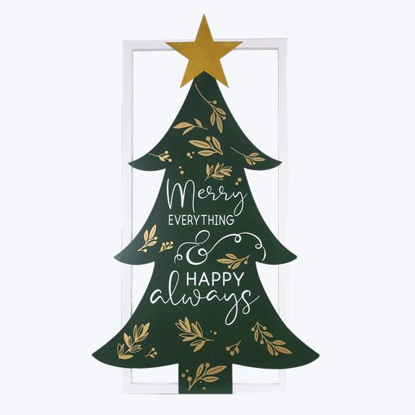 Designs-Done-Right Wood Framed Metal Christmas Tree Winter Solstice Wall Art