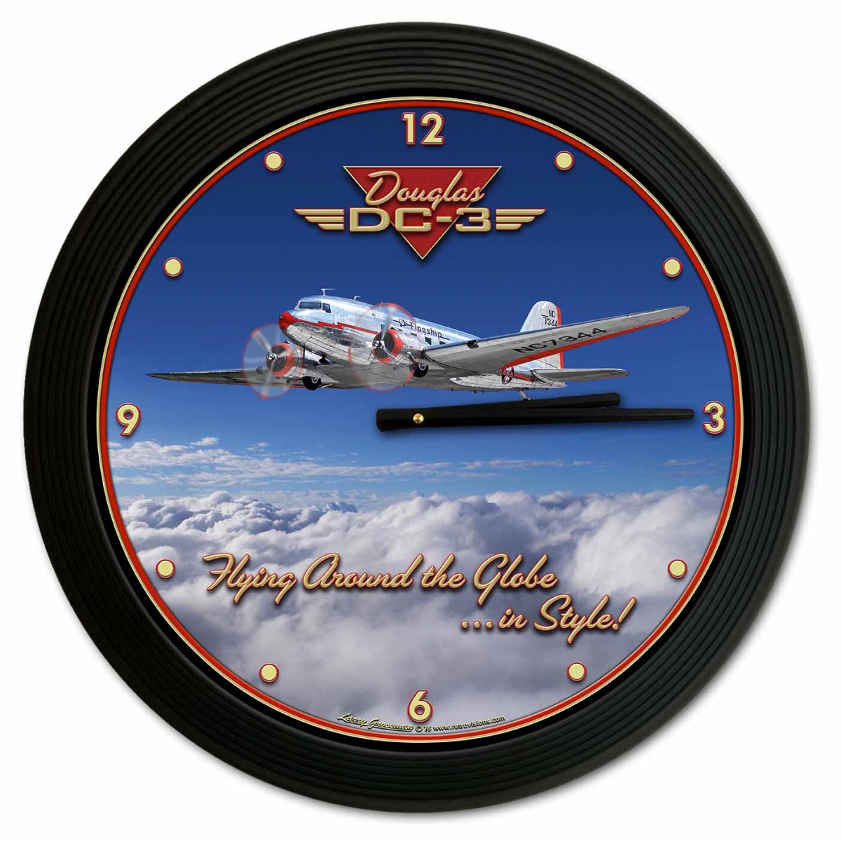 TimeTracker 18 x 18 in. D-C3 Airplane Clock