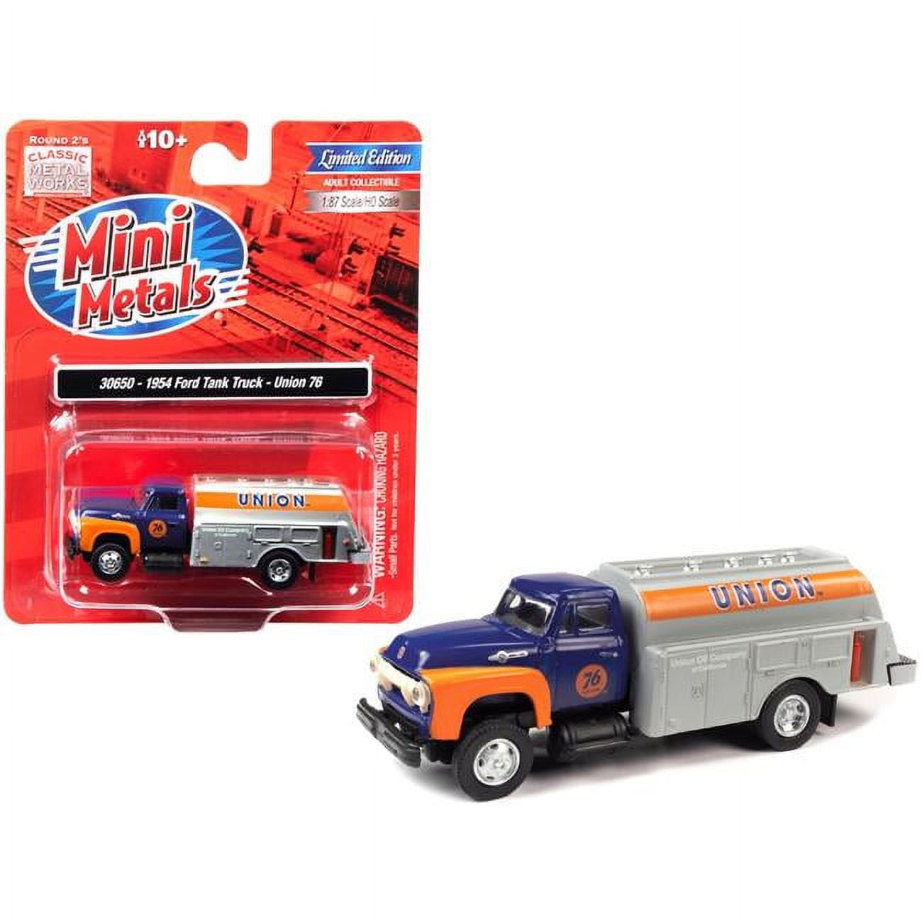 DOLLAR DAYS 1954 Ford Tanker Truck Union 76 1-87 HO Scale Model&#44; Dark Blue & Orange
