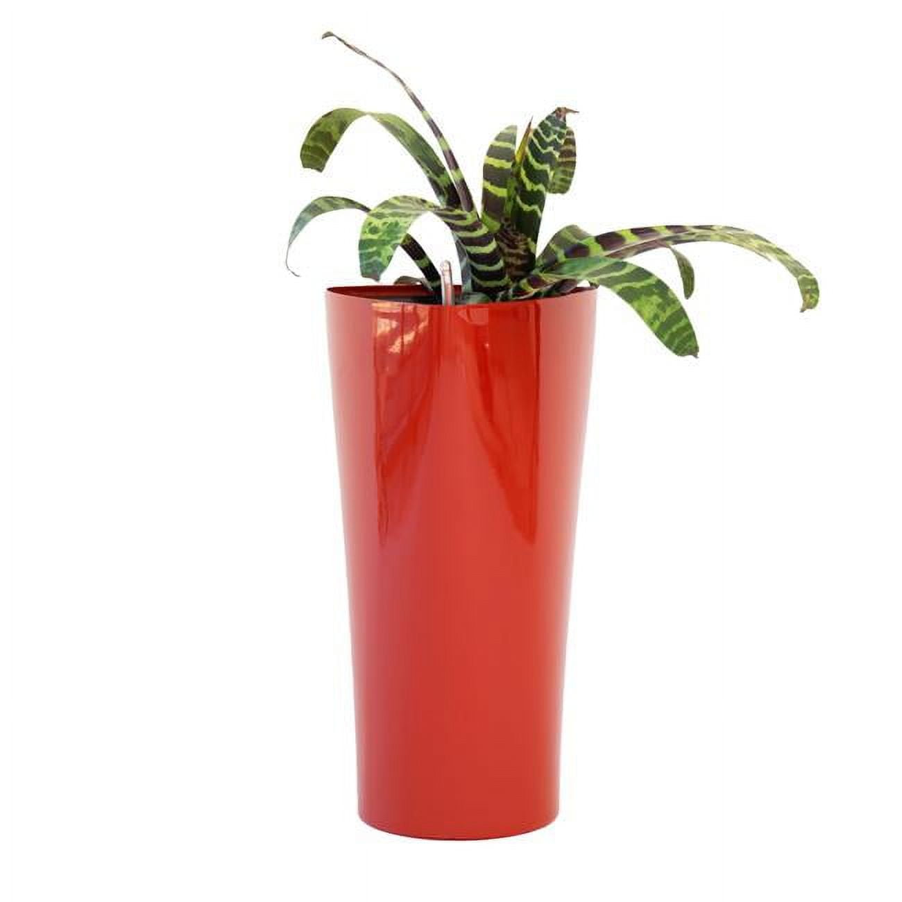 SuperHeroStuff 22.4&' H Red Plastic Self Watering Indoor Outdoor Triangle Planter Pot w/Glossy Finish