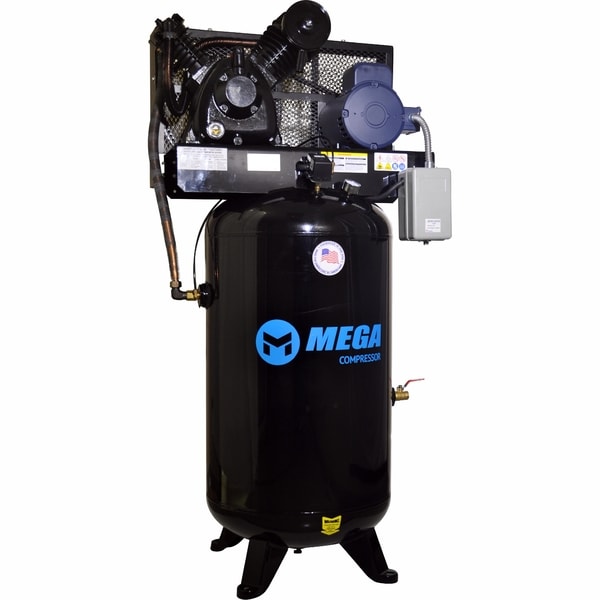 Opciones 80 gal 230V 5 HP Upright 19 CFM at 175-180 PSI Two Stage Air Compressor with Mag Starter
