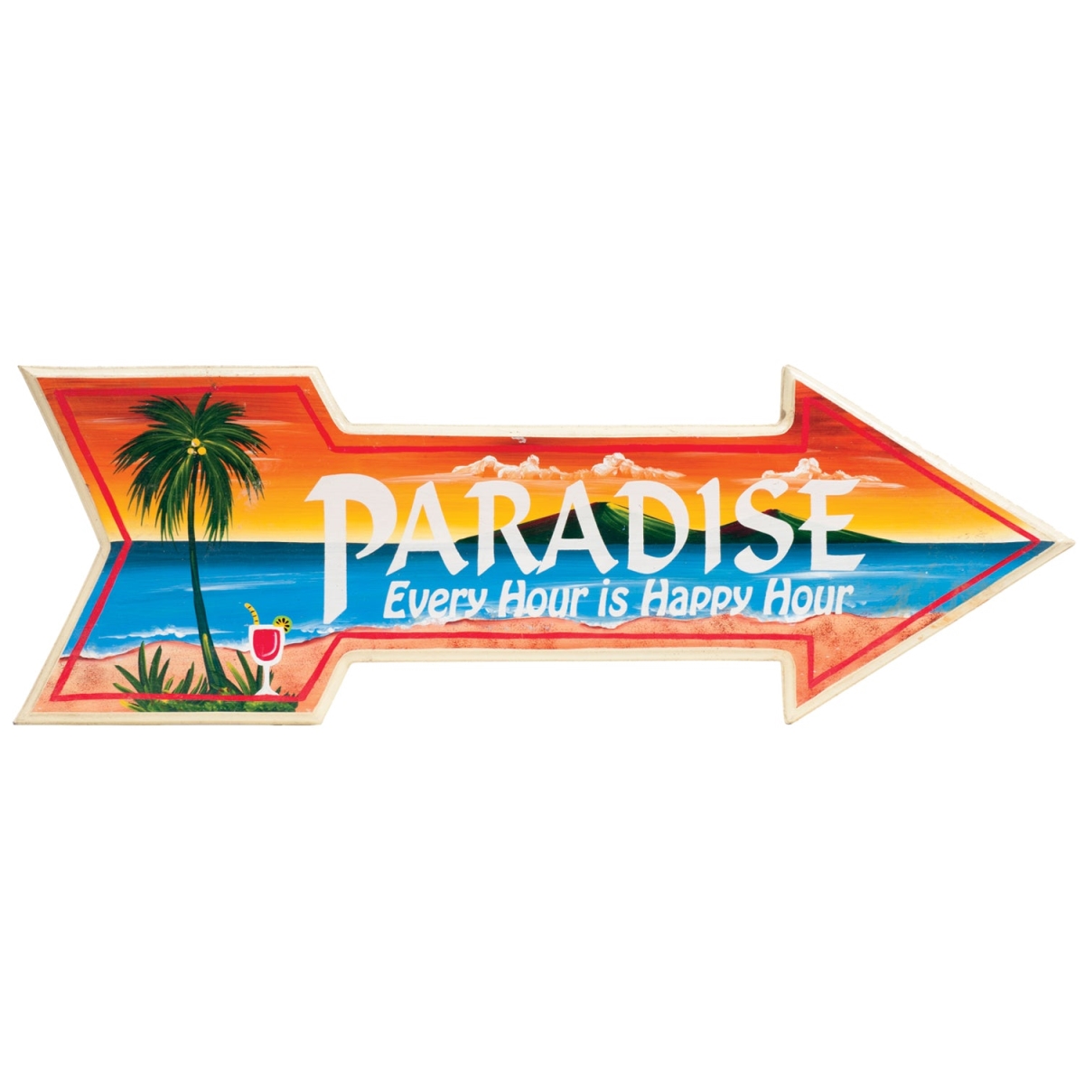 KD Pecho Hand Painted Paradise & Every Hour Is Happy Hour Wall Art Sign