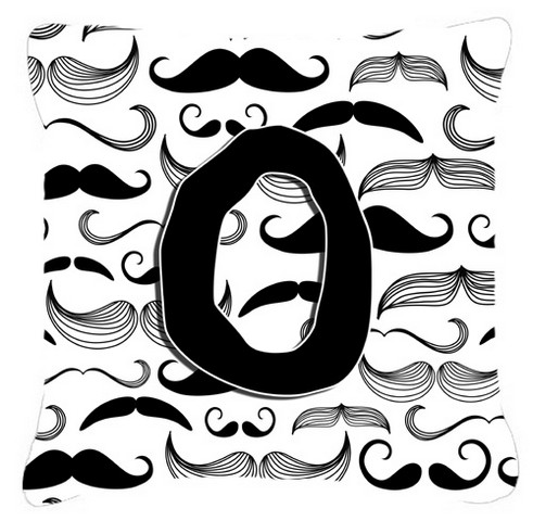 JensenDistributionServices Letter O Moustache Initial Canvas Fabric Decorative Pillow