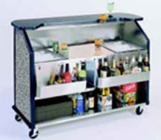 NewestEdition Stainless Portable Bar with- 2 speed rail and- 2 ice bin