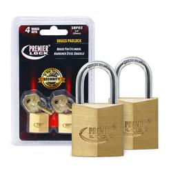 Homecare Products 0.75 in. Solid Brass Padlocks - Polished - Diamond Design with 2 Keys - Pack of 2