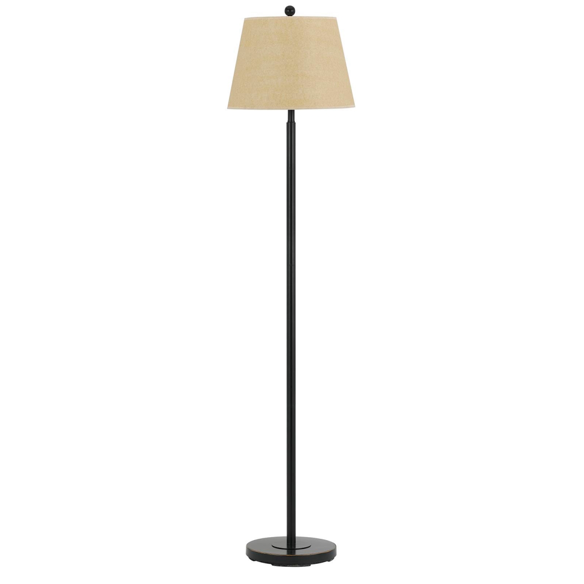 Estallar 60 in. Bronze Traditional Shaped Floor Lamp with Tan Square Shade