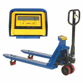 Cromo Pallet Jack Scale Truck with Weight Indicator - 5500 lbs - Blue