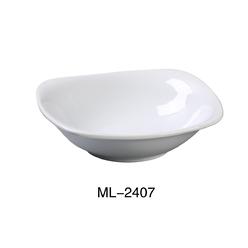 Cocinando 7.25 x 2 in. Mainland Porcelain Square Bowl with Rounded Corner&#44; Super White - 18 oz - Pack of 24