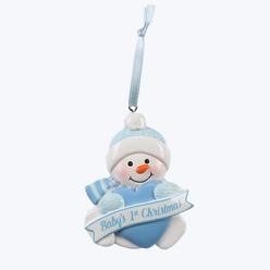Drop Ship Baskets Resin Ornaments - Snowbaby Ornament - Babys 1St Christmas Blue