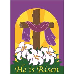 Nunc Patio Supplies 13 x 18 in. Easter Cross Risen Polyester Garden Flag