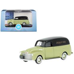 Stages for All Ages 1-87 HO Scale 1950 Chevrolet Panel Van Speciality Foods Light Green & Black Diecast Model Car