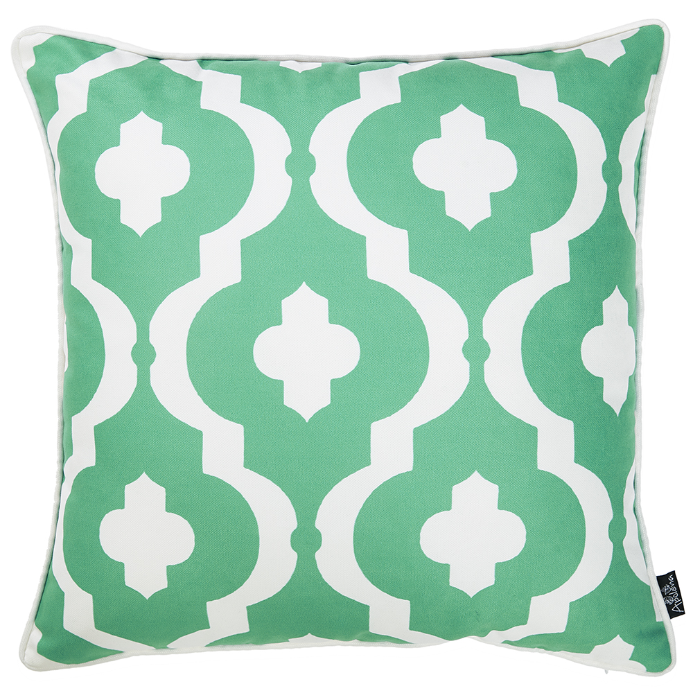 Gfancy Fixtures Turquiose Marine Moroccon Stars Decorative Throw Pillow Cover - 18 x 18 in.