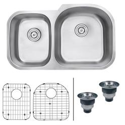Cookhouse 16 Gauge Varna Undermount Kitchen Sink Right Configuration Double Bowl&#44; 34 in. - Stainless Steel