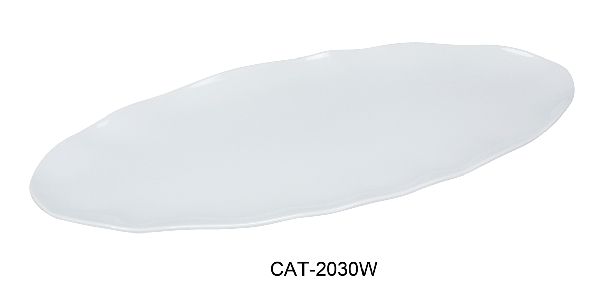 Cocinando Catering Oval Platter - Melamine&#44; White - 12.25 x 30 in. - Pack of 6