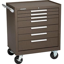 Cool Kitchen 29 in. 7-Drawer Roller Cabinet with Ball Bearing Slides - Brown