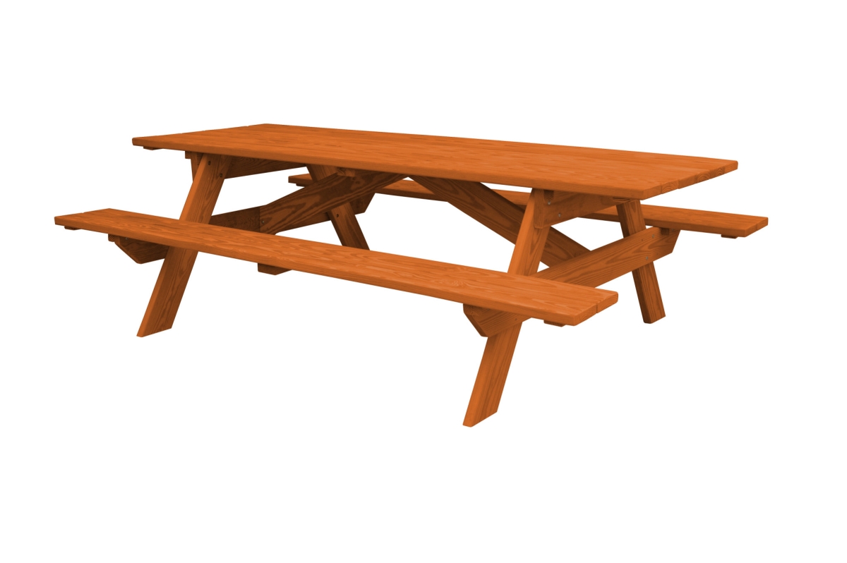 Fiesta 30 x 94 x 66 in. Redwood Solid Wood Outdoor Picnic Table