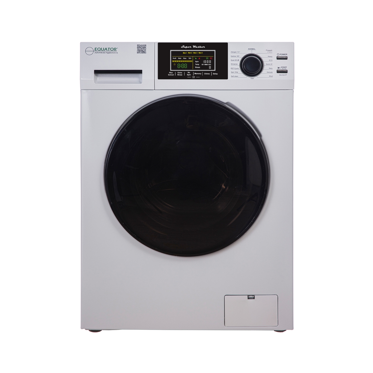 Cool Kitchen 1.6 cu.ft./15 lbs White 110V Front load Washer 15 programs + Pet Cycle
