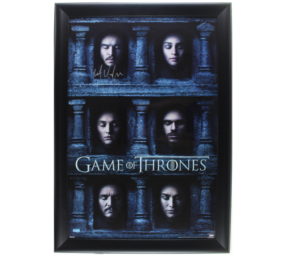 SmartGifts Kit Harington Signed Game of Thrones Framed Hall of Faces Poster