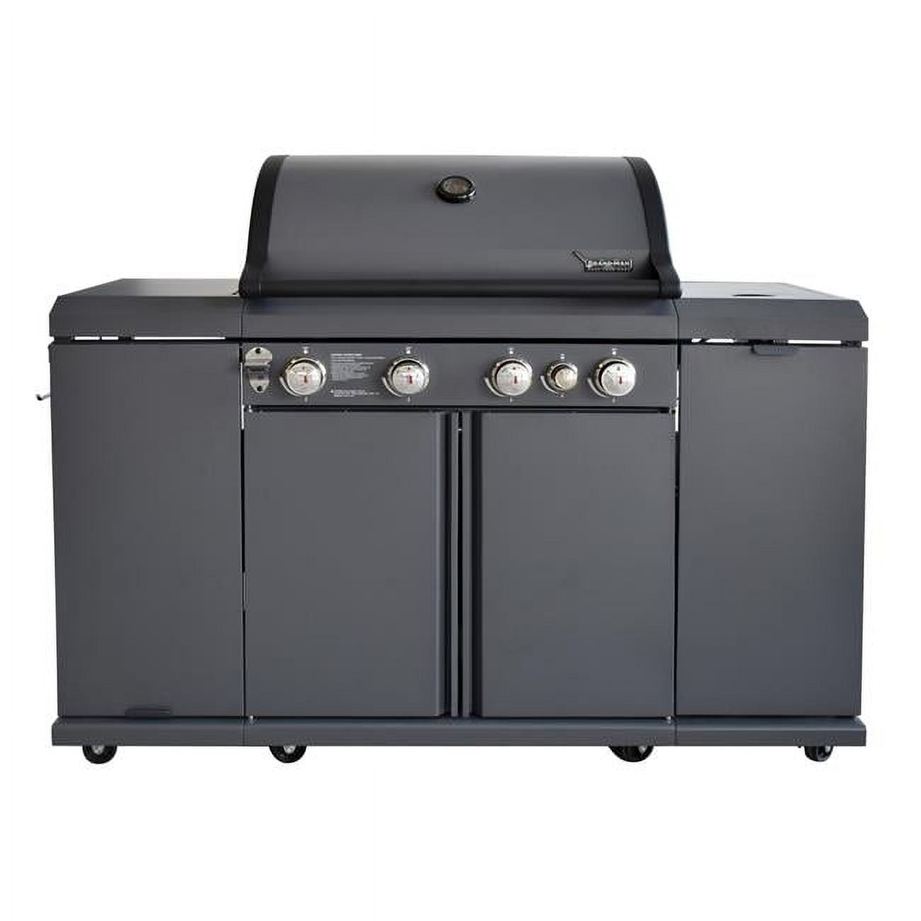BOOK PUBLISHING COMPANY Rustler2 Four (4) Burner Propane Gas Grill Center & Kitchen Island by