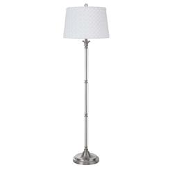 Estallar 60 in. Traditional Shaped Floor Lamp with White Square Shade&#44; Nickel
