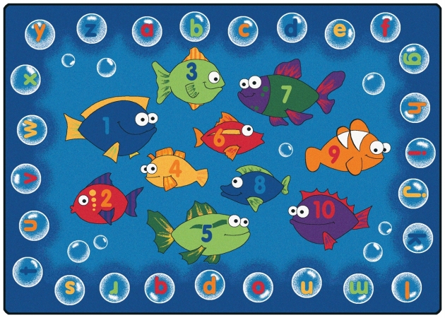Wall-To-Wall Fishing for Literacy 8 ft. x 12 ft. Rectangle Carpet