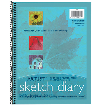 Easy-to-Organize Art1St Sketch Diary 11 X 8.5 White 50lb